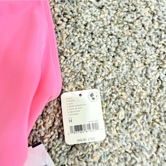 Free People Never Better High Neck Pink Lemonade Athleisure One Piece  Sz Med - Picture 10 of 11